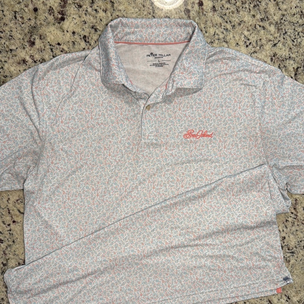 Peter Millar Blue and Pink Polo Shirt Classic Style
